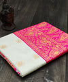 White Banarasi Silk Saree | Puja & Festive Wear