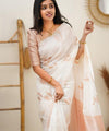 White Banarasi Silk Saree | Traditional Wedding Wear