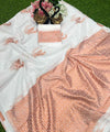 White Banarasi Silk Saree | Traditional Wedding Wear
