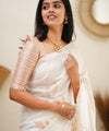 White Banarasi Silk Saree | Traditional Wedding Wear