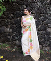 White Banarasi Silk Saree | Traditional Zari Weave