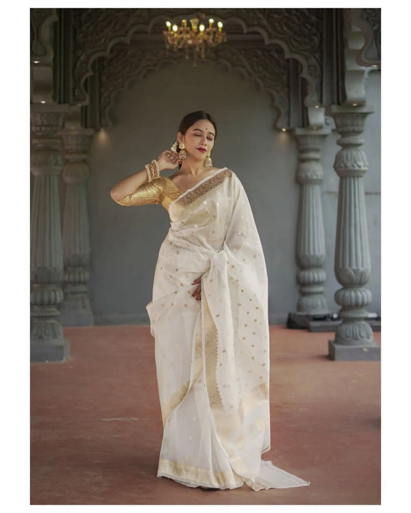 White Cotton Saree | Ethnic Wear for Women