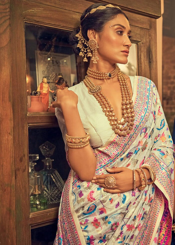 White Cotton Saree | Festive & Party Wear