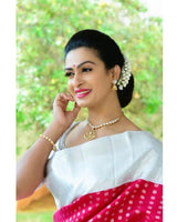 White Jacquard Silk Saree | Bridal & Festive Wear