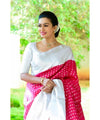 White Jacquard Silk Saree | Bridal & Festive Wear