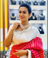 White Jacquard Silk Saree | Bridal & Festive Wear