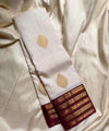 White Kanjivaram Silk Saree | Traditional Zari Weave
