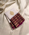 White Kanjivaram Silk Saree | Traditional Zari Weave