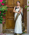 White Kanjivaram Silk Saree | Wedding & Reception Wear