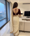White Space Satin Sequence Work Saree for Party & Wedding | RD APEXA
