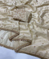 White Space Satin Sequin Saree with Mirror Lace Border | RD SANVI