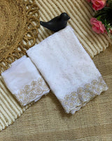 White Space Silk Jarkan Work Saree for Wedding & Party | RD TAMANAH