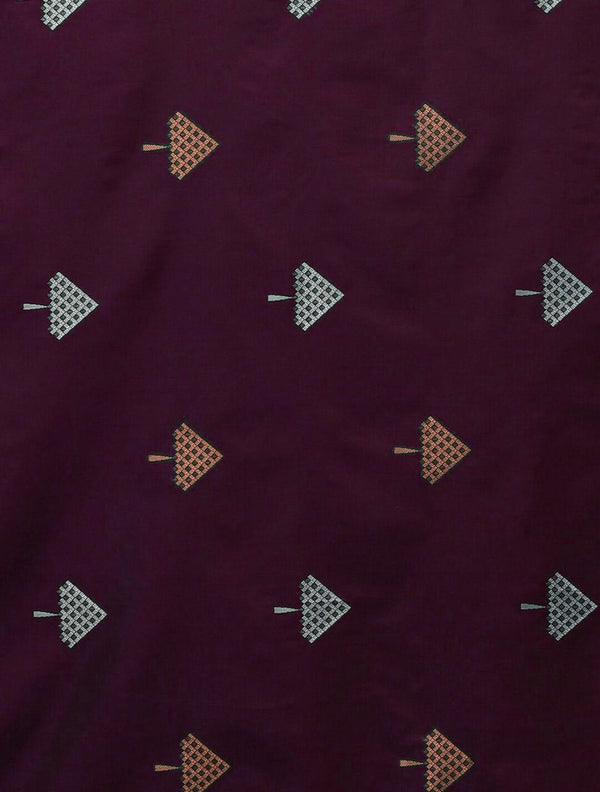 Wine Banarasi Silk Saree | Bridal & Festive Wear