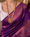 Wine Banarasi Silk Saree | Bridal & Festive Wear