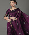 Wine Banarasi Silk Saree | Bridal & Festive Wear