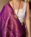 Wine Banarasi Silk Saree | Bridal & Festive Wear