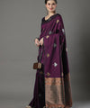 Wine Banarasi Silk Saree | Bridal & Festive Wear