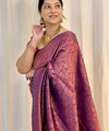 Wine Banarasi Silk Saree | Bridal & Festive Wear