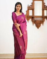 Wine Banarasi Silk Saree | Ethnic Wear for Women