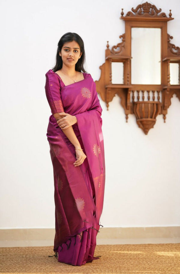 Wine Banarasi Silk Saree | Ethnic Wear for Women