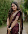 Wine Banarasi Silk Saree | Ethnic Wear for Women