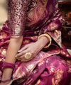 Wine Banarasi Silk Saree | Ethnic Wear for Women