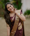 Wine Banarasi Silk Saree | Ethnic Wear for Women