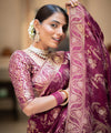 Wine Banarasi Silk Saree | Ethnic Wear for Women