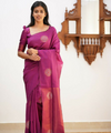 Wine Banarasi Silk Saree | Ethnic Wear for Women