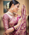 Wine Banarasi Silk Saree | Ethnic Wear for Women