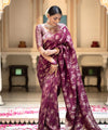 Wine Banarasi Silk Saree | Ethnic Wear for Women