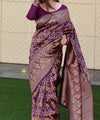 Wine Banarasi Silk Saree | Festival & Ceremony Wear