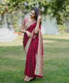 Wine Banarasi Silk Saree | Festival & Ceremony Wear