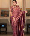 Wine Banarasi Silk Saree | Festival & Ceremony Wear