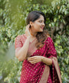 Wine Banarasi Silk Saree | Festival & Ceremony Wear