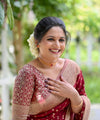 Wine Banarasi Silk Saree | Festival & Ceremony Wear