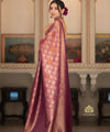 Wine Banarasi Silk Saree | Festival & Ceremony Wear
