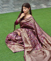 Wine Banarasi Silk Saree | Festival & Ceremony Wear