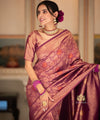 Wine Banarasi Silk Saree | Festival & Ceremony Wear