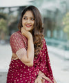 Wine Banarasi Silk Saree | Festival & Ceremony Wear