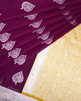 Wine Banarasi Silk Saree | Festive & Party Wear