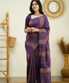 Wine Banarasi Silk Saree | Festive & Party Wear