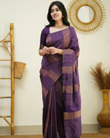 Wine Banarasi Silk Saree | Festive & Party Wear