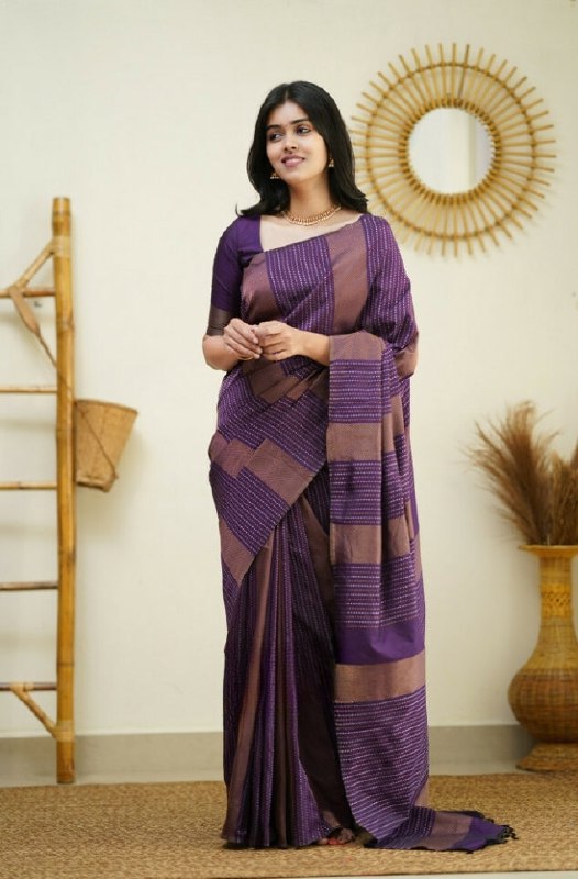 Wine Banarasi Silk Saree | Festive & Party Wear
