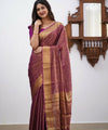 Wine Banarasi Silk Saree | Festive & Party Wear