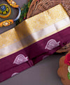 Wine Banarasi Silk Saree | Festive & Party Wear