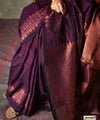 Wine Banarasi Silk Saree | Festive & Party Wear