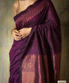 Wine Banarasi Silk Saree | Festive & Party Wear