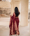 Wine Banarasi Silk Saree | Festive & Party Wear