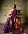 Wine Banarasi Silk Saree | Festive & Party Wear